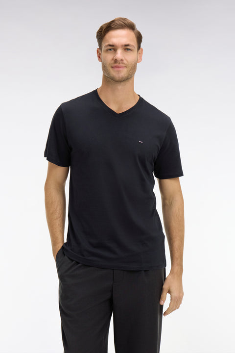 V-neck black light pima cotton t-shirt - Image 3