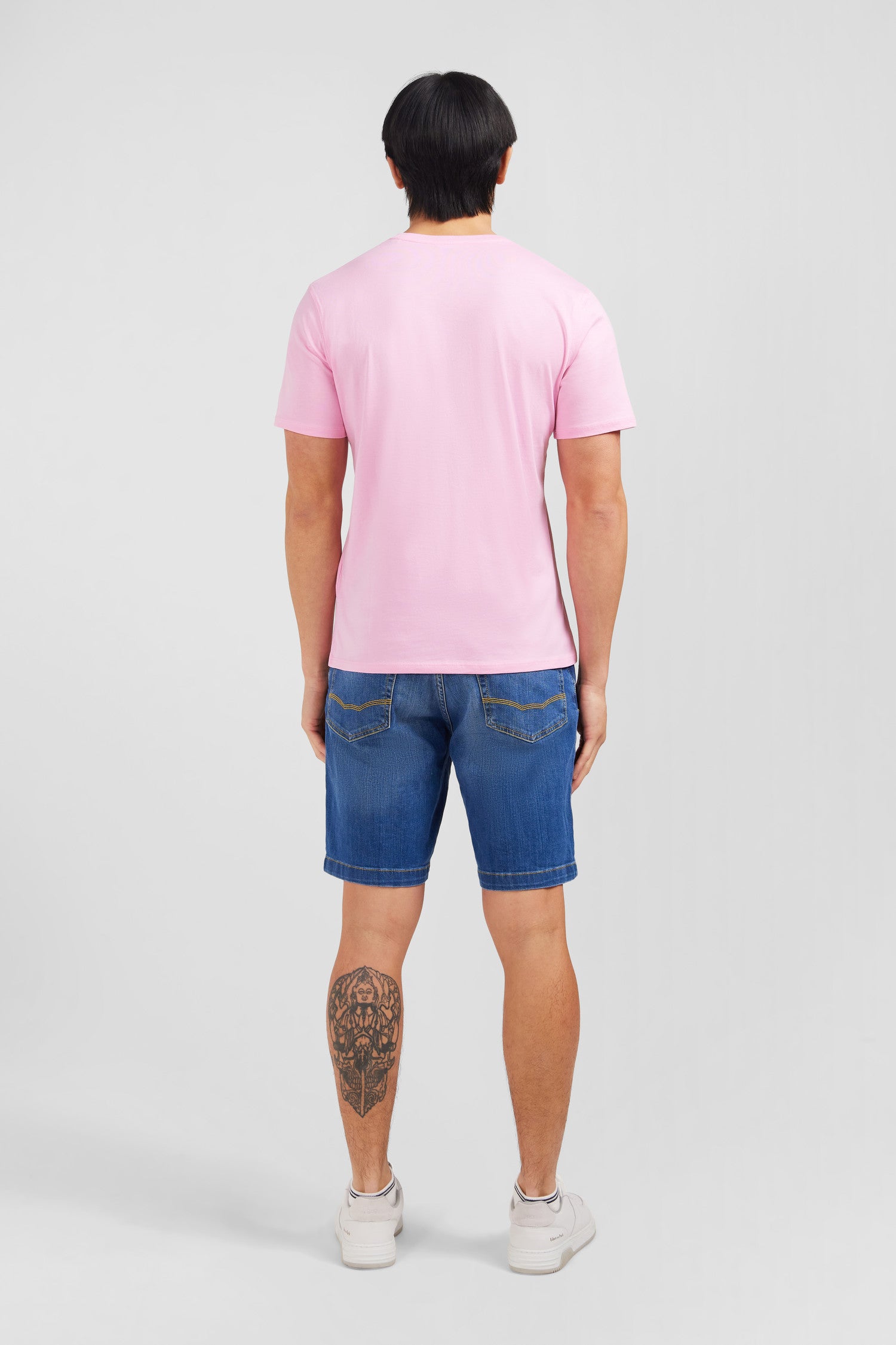 V-neck pink light pima cotton t-shirt