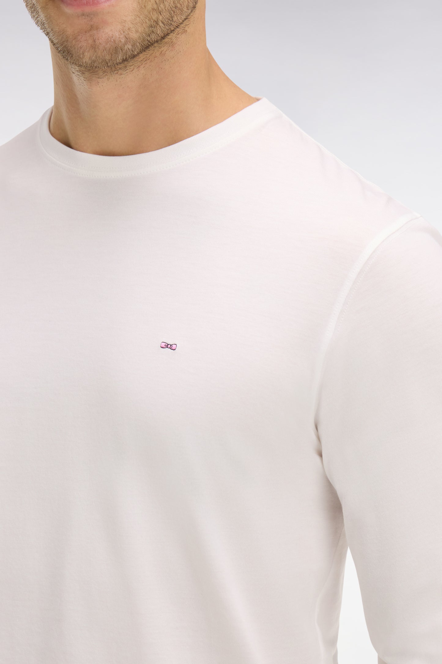 Long sleeved white cotton t-shirt