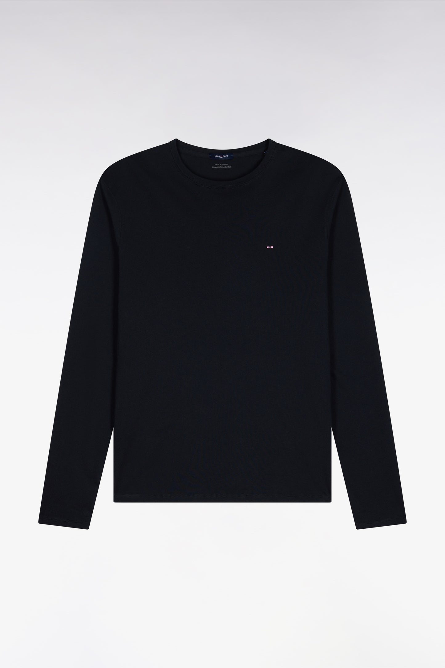 Long sleeved black cotton t-shirt