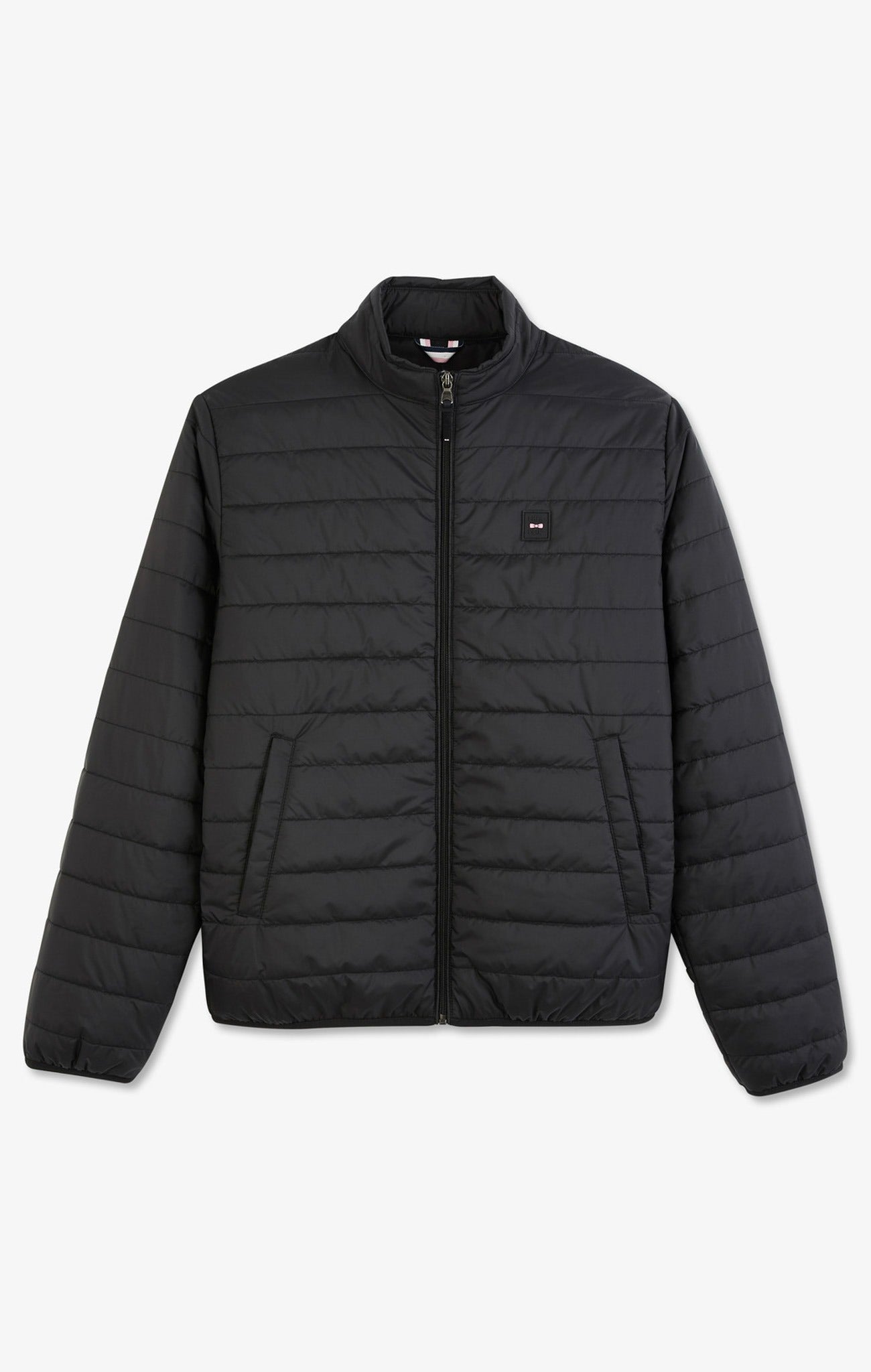 Lightweight, long-sleeved puffa jacket in black