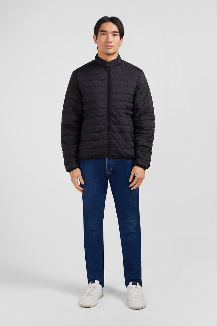 Lightweight, long-sleeved puffa jacket in black