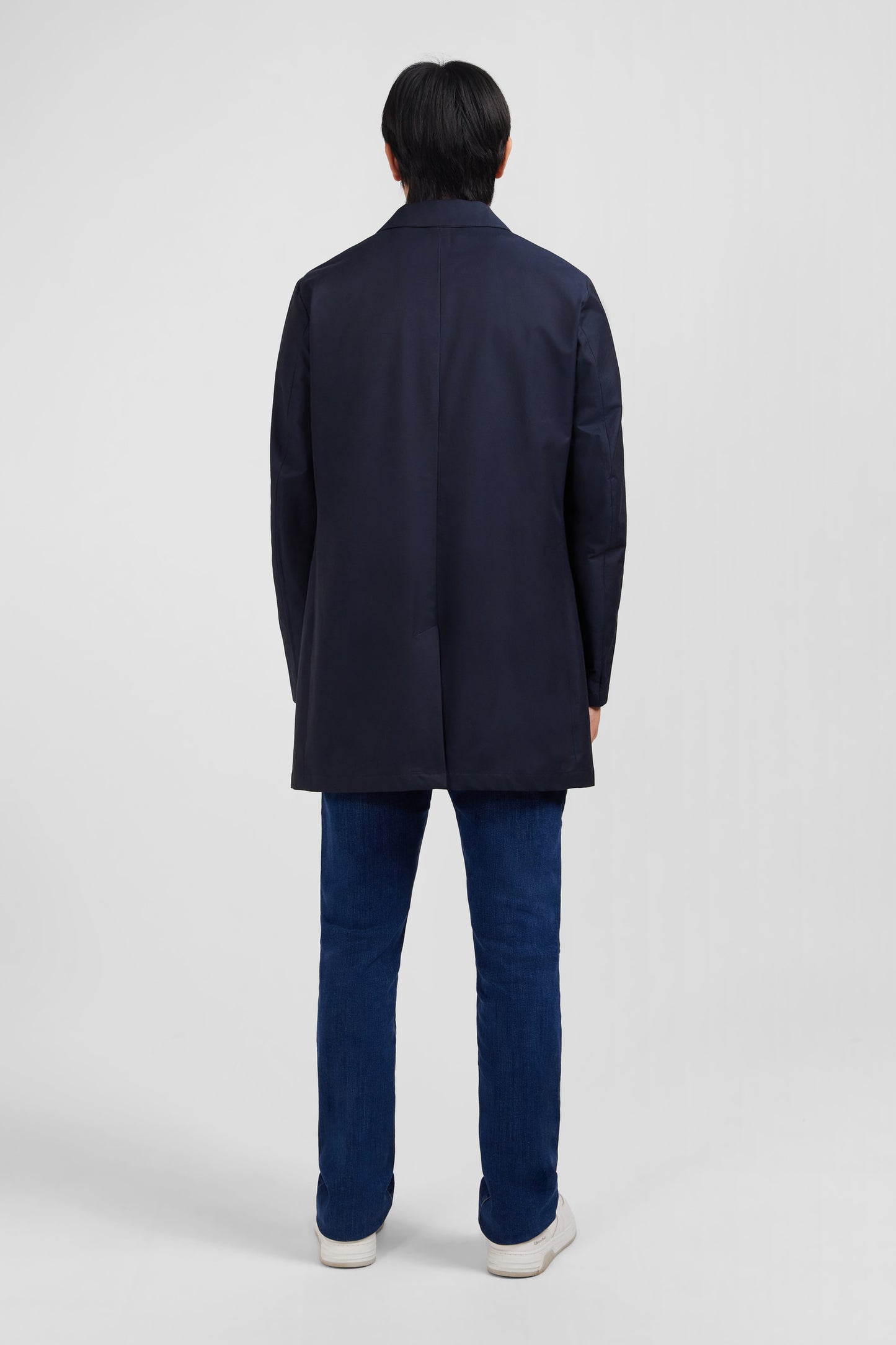 Plain navy raincoat