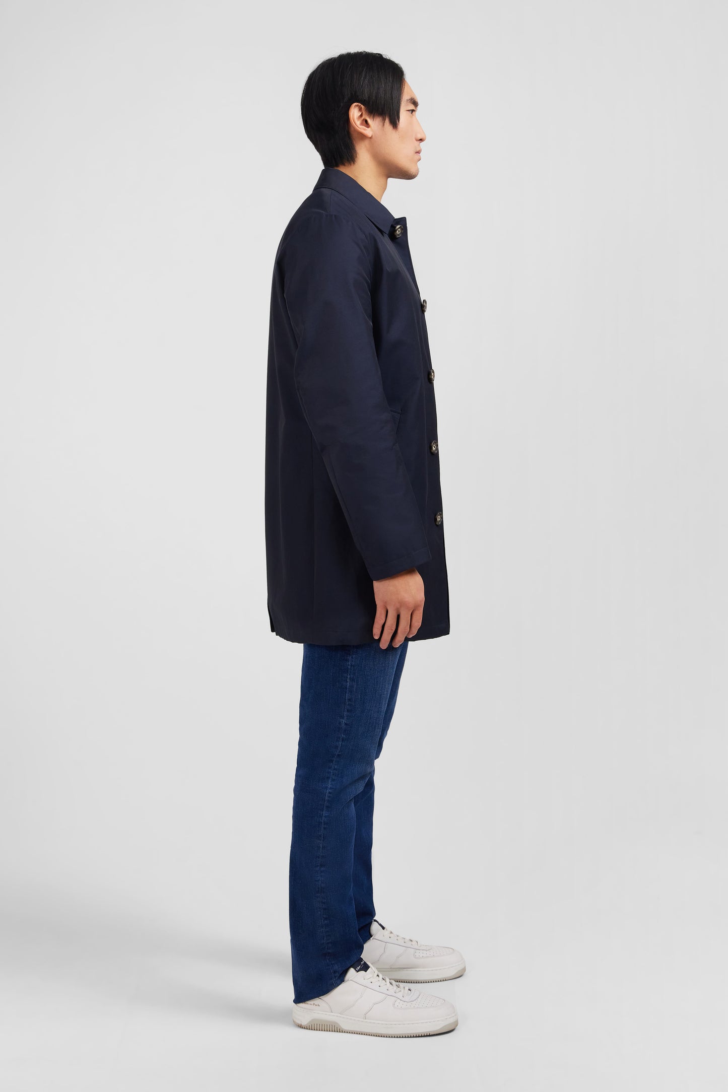 Plain navy raincoat