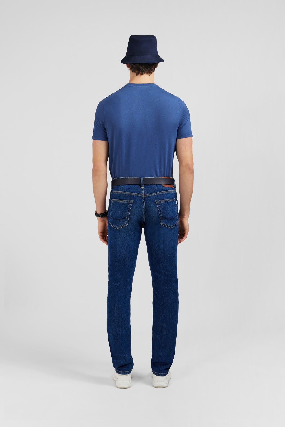 Straight jeans in blue stretch cotton