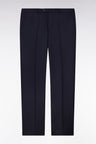 Regular dark blue wool trousers with broken fold