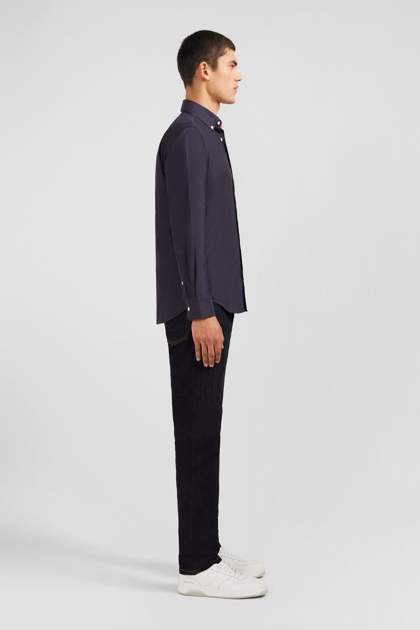 Dark grey plain cotton shirt