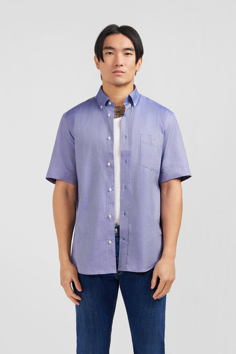 Short sleeved navy cotton shirt - Image 1