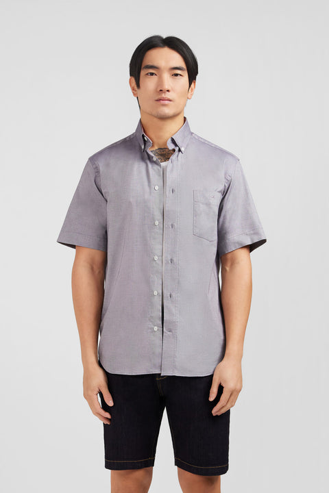 Short sleeved grey cotton shirt - Image 1