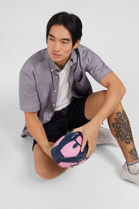 Short sleeved grey cotton shirt - Image 3