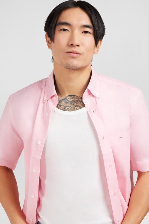 Short sleeved pink cotton shirt - Image 3