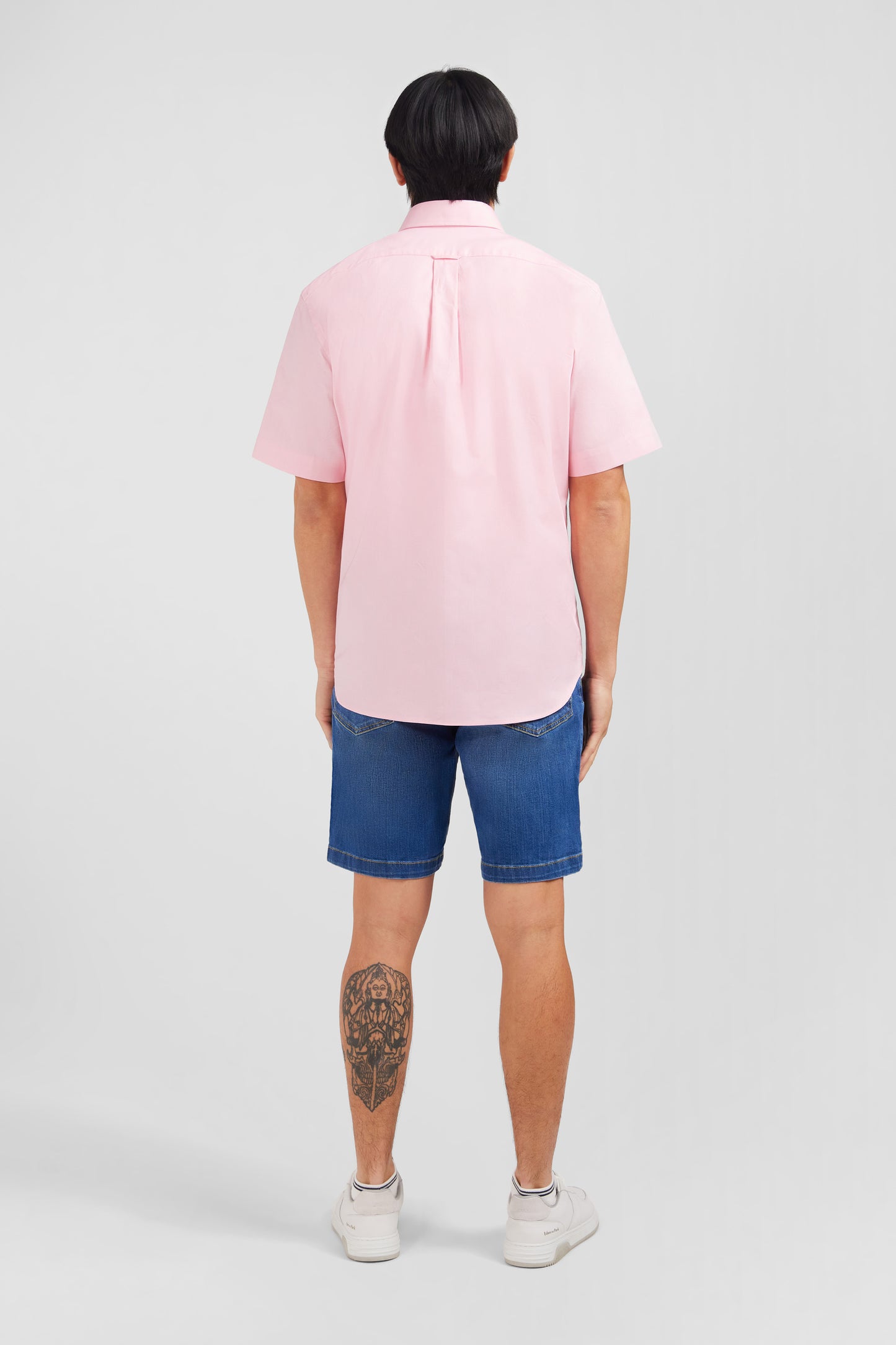 Short sleeved pink cotton shirt