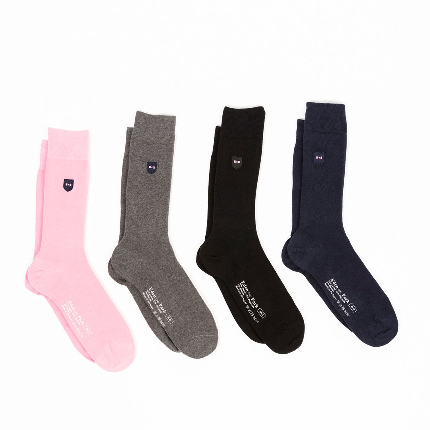 Coffret de quatre paires de chaussettes unies