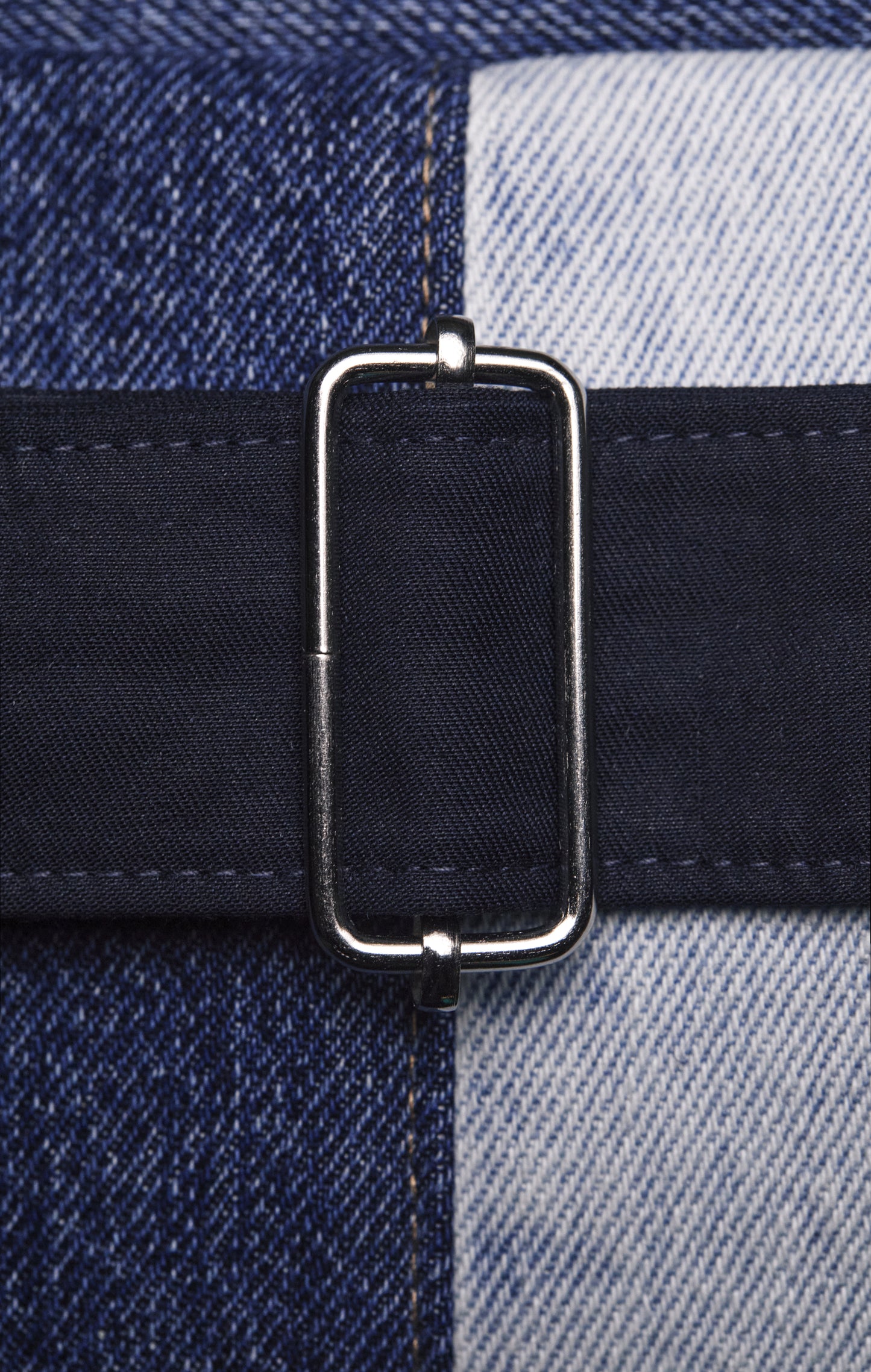 Two-tone upcycled denim fanny pack Pap'Atelier