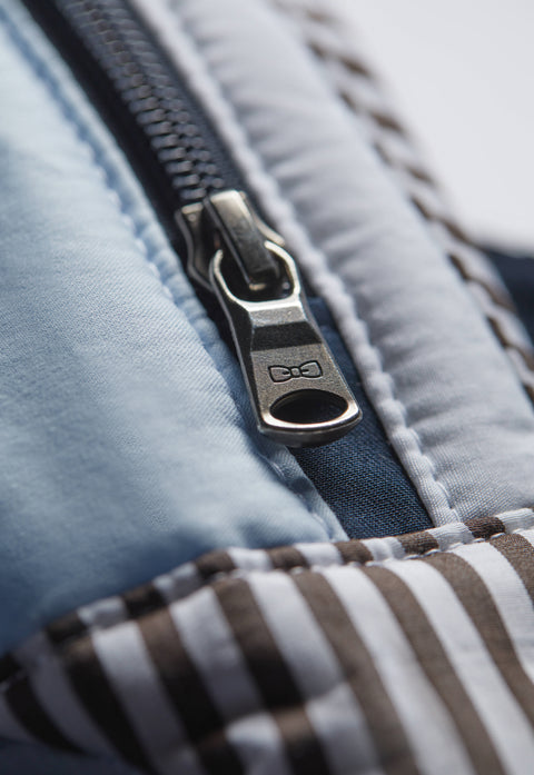 Sky cotton fanny pack and upcycled Pap'Atelier badge - Image 2