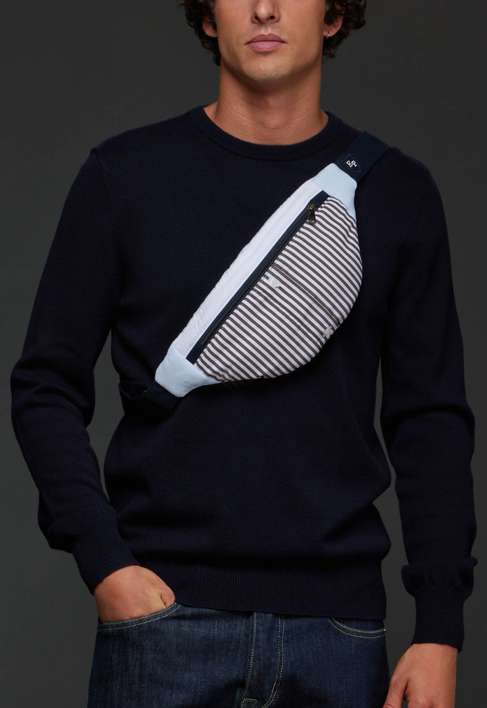 Upcycled striped fanny pack Pap'Atelier