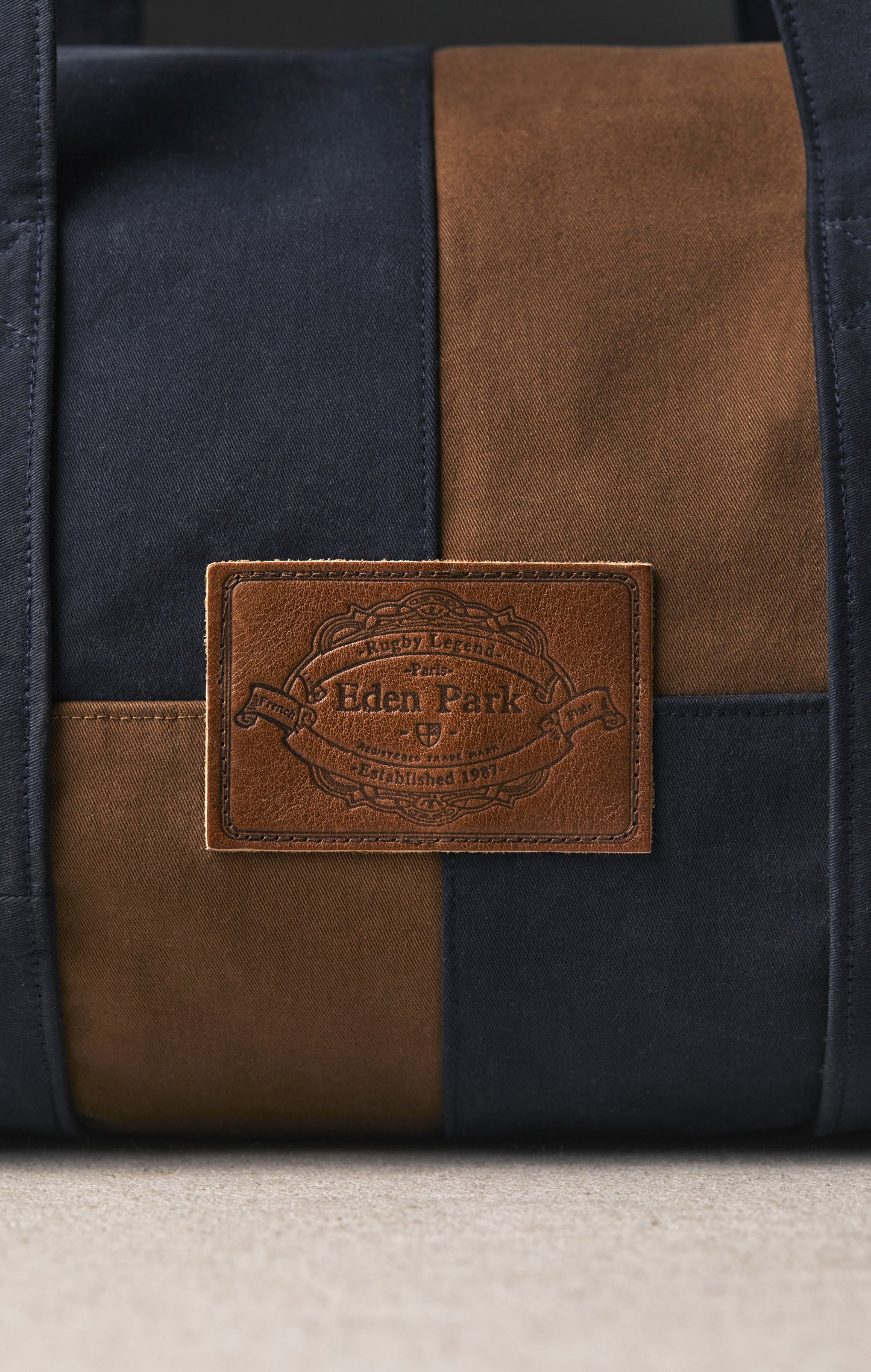 Duffle bag en coton bicolore upcyclé Pap'Atelier