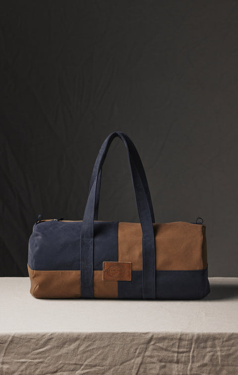 Duffle bag en coton bicolore upcyclé Pap'Atelier - Image 1