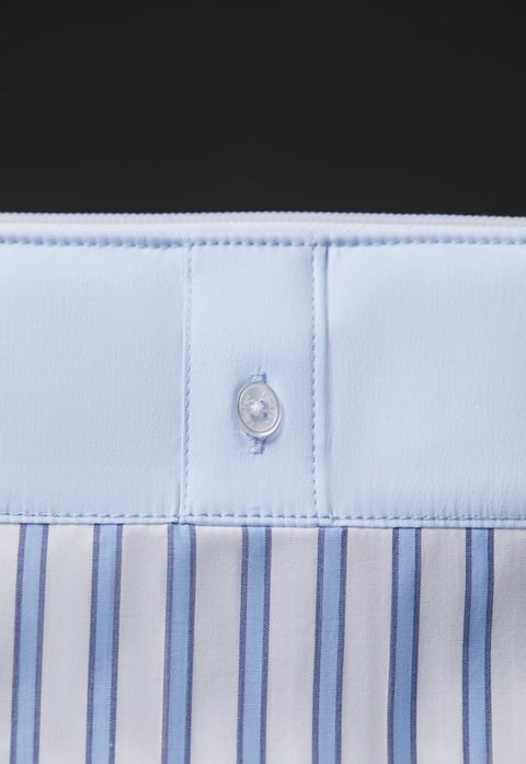 Pap'Atelier upcycled striped sky cotton patchwork pouch - Image 3