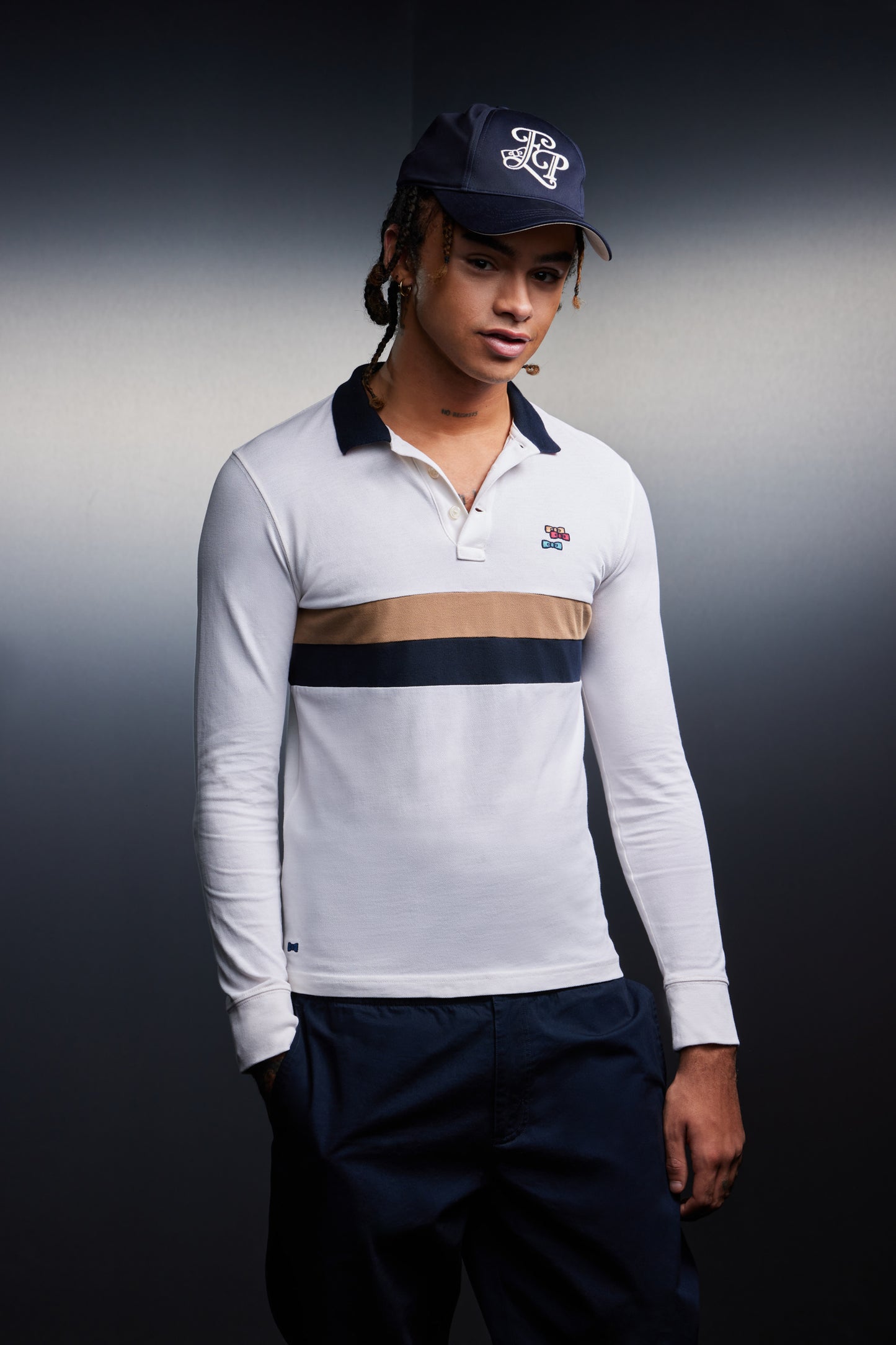 White striped cotton jersey cut and sewn upcycled Pap'Atelier