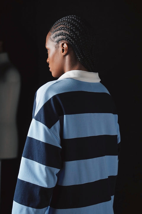 Pap'atelier navy and sky striped coat dress with patch - Image 2