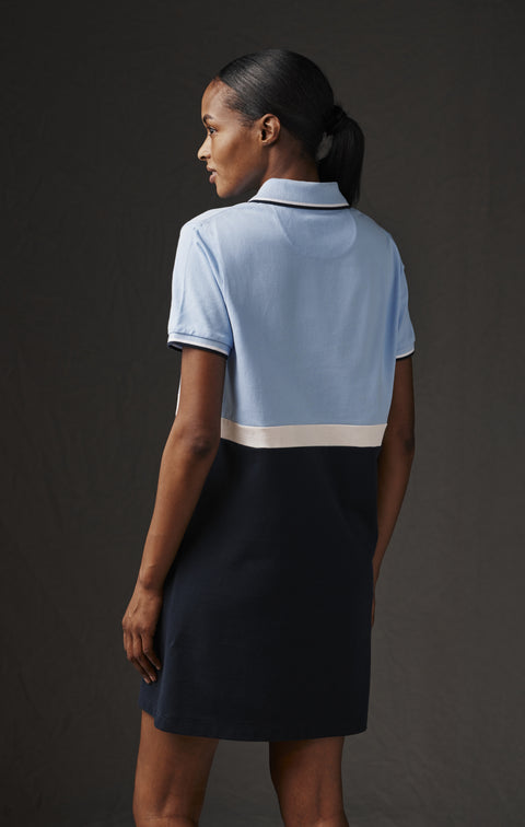 Robe en jersey de coton bicolore bleu et marine Pap'Atelier - Image 2