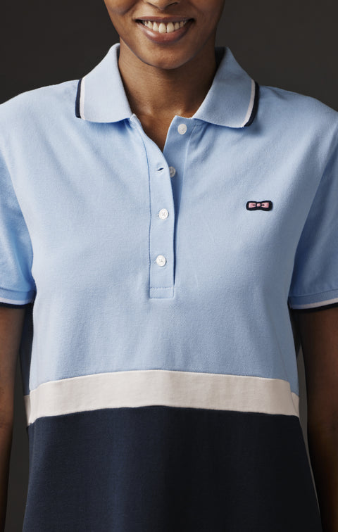 Robe en jersey de coton bicolore bleu et marine Pap'Atelier - Image 3