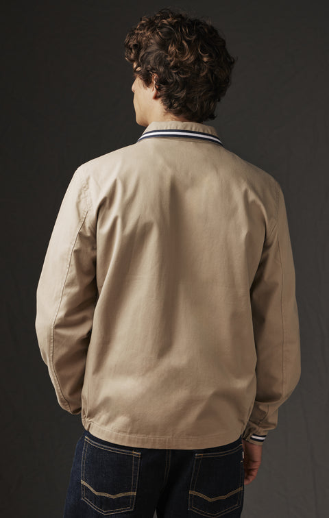 Blouson en coton beige upcyclé à galons rayés Pap'Atelier - Image 3