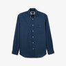 Dark blue shirt with geometric micro motifs
