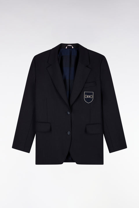 Veste blazer marine coupe oversized badge écusson - Image 2