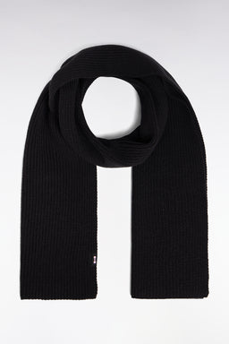 Black cotton blend scarf