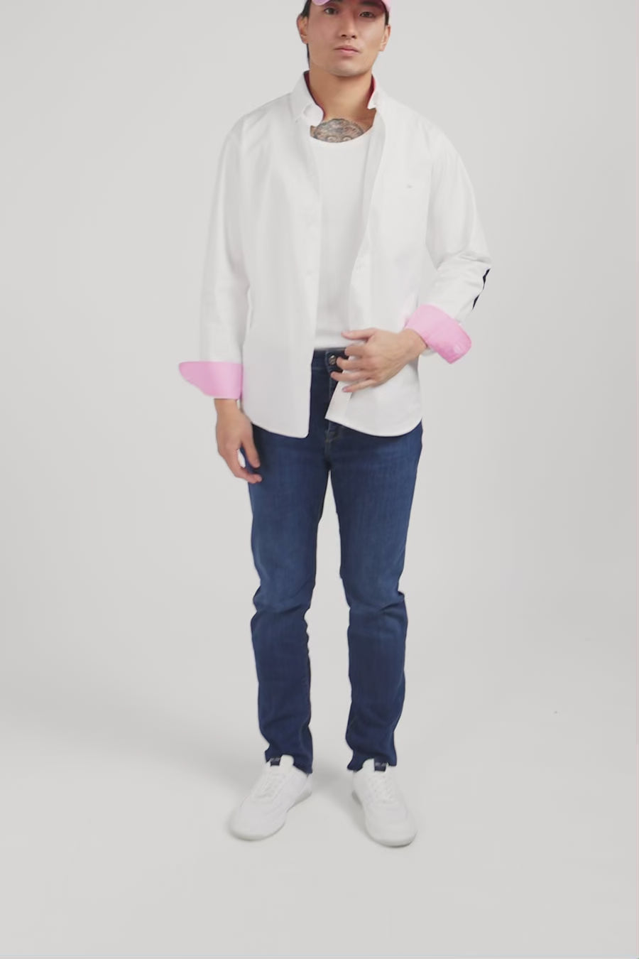 White cotton twill shirt