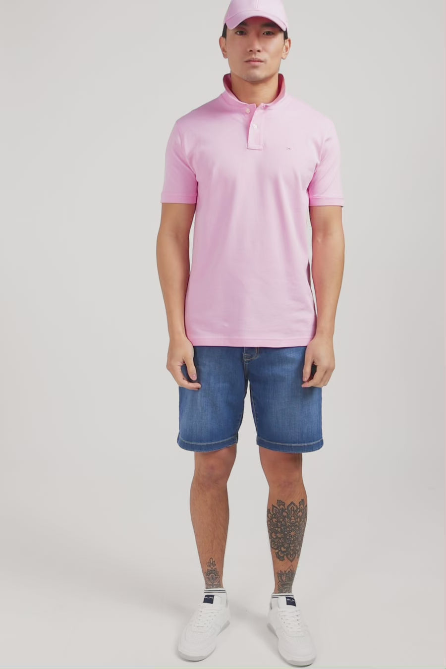 Pink stretch pima cotton polo