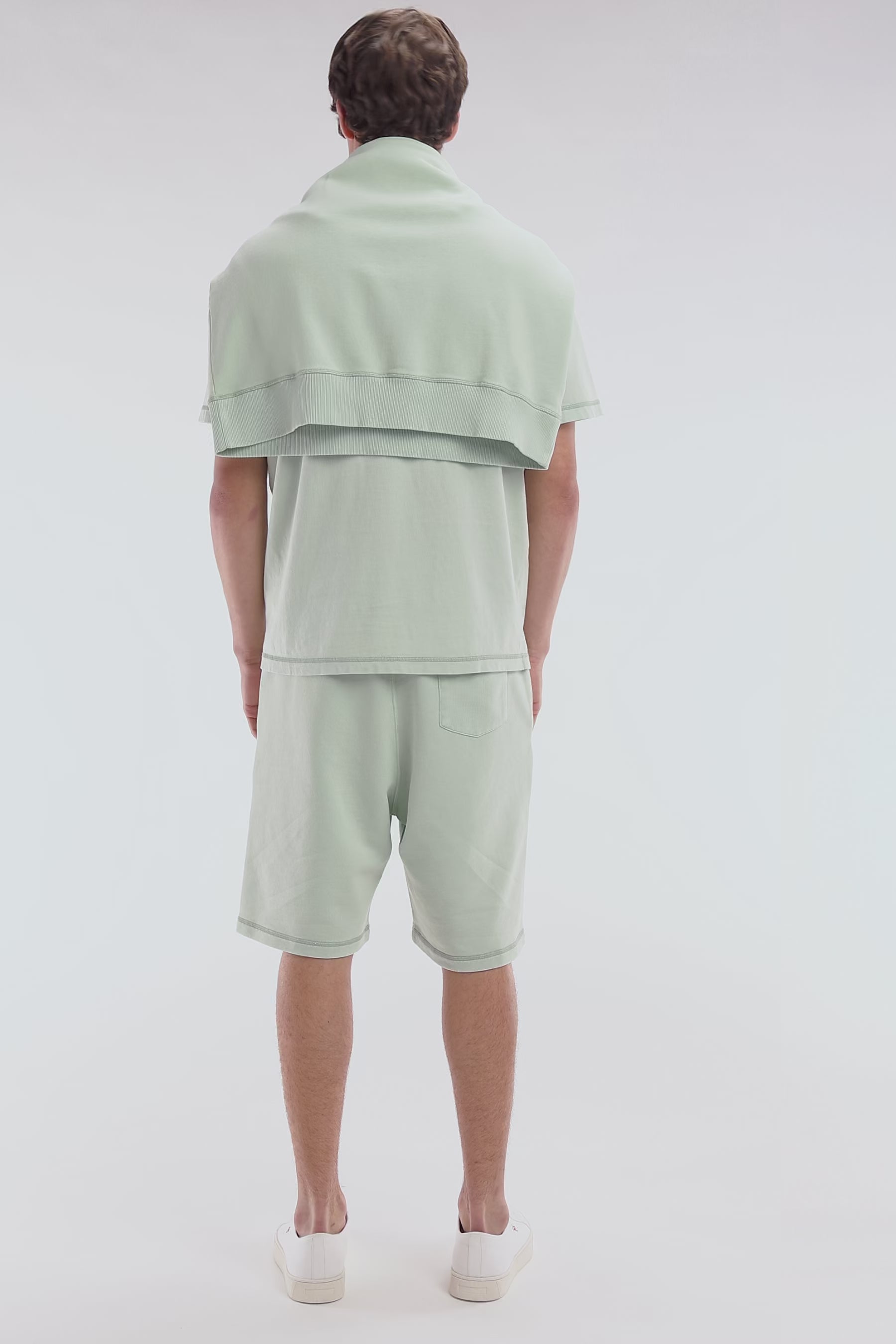 T-shirt en jersey de coton vert surteint coupe décontractée