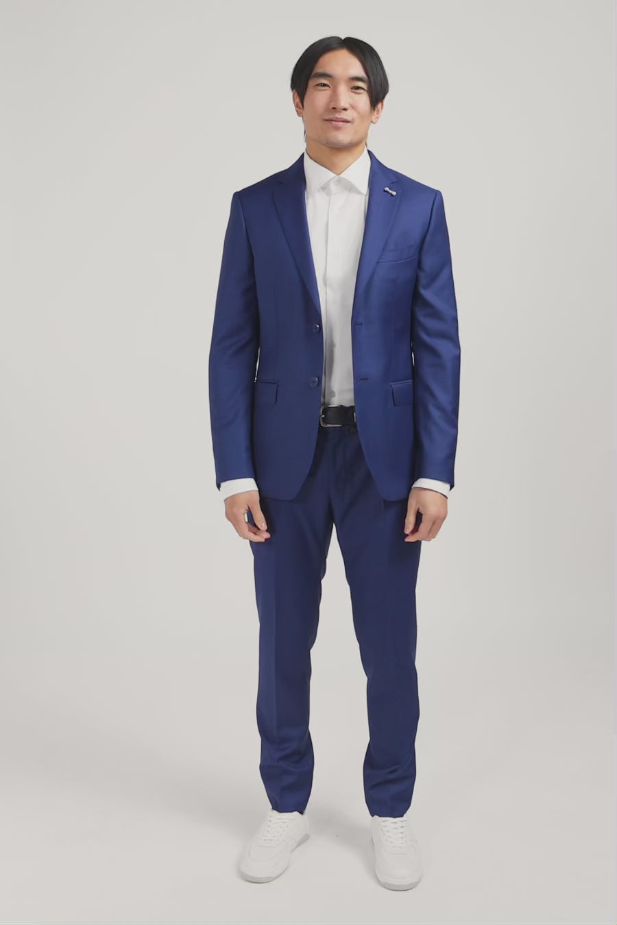 Slim-fit suit in blue wool