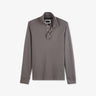 Grey long-sleeved polo with bicolour details