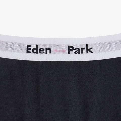 Plain dark blue shorties with elasticated waistband - Image 3