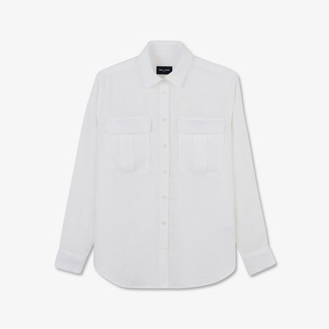Plain white linen blouse - Image 2