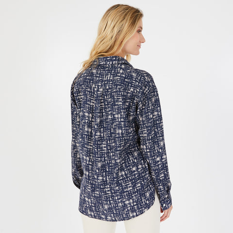 Blouse printed with lines and bow ties - Image 3