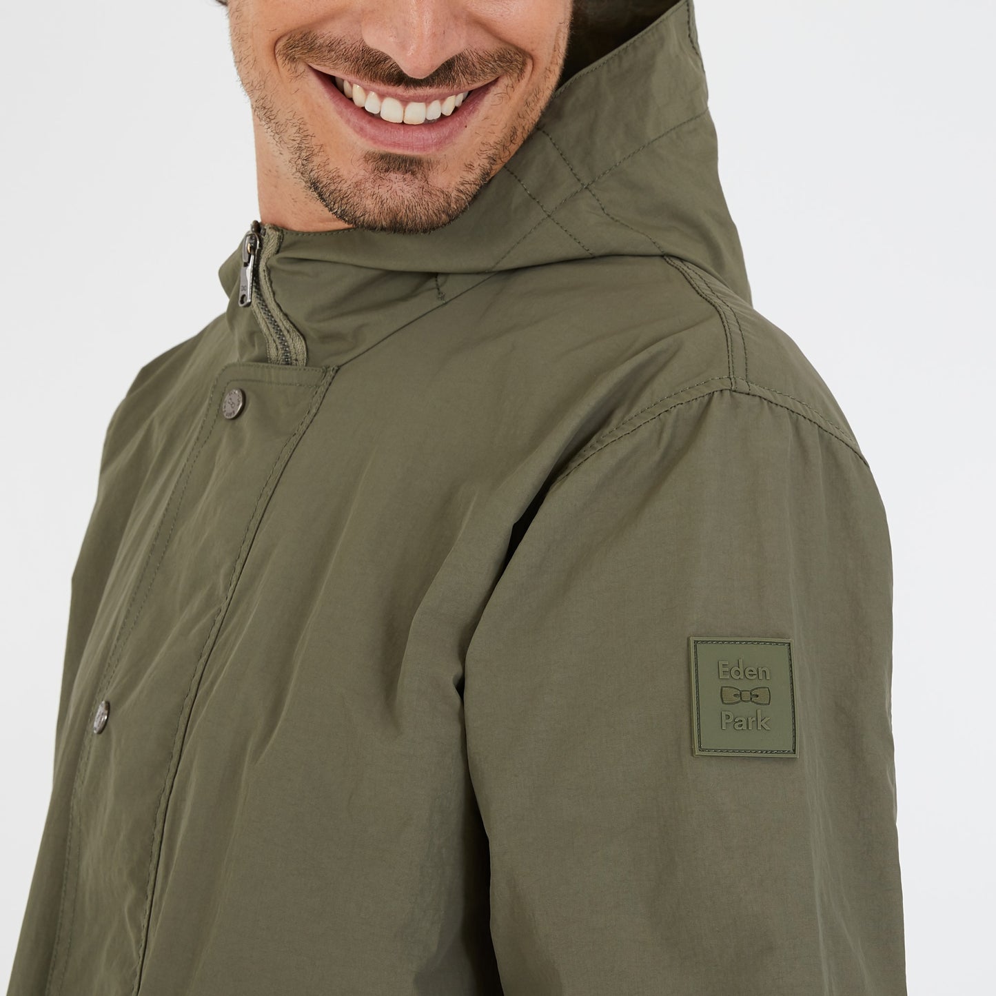 Khaki mid-length parka