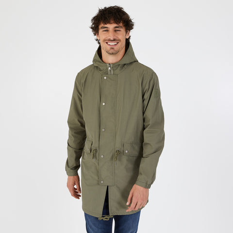 Khaki mid-length parka - Image 1