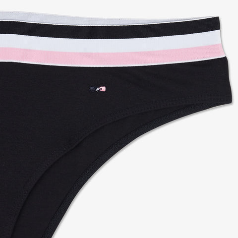 High-cut dark blue panties with contrasting band - Image 3
