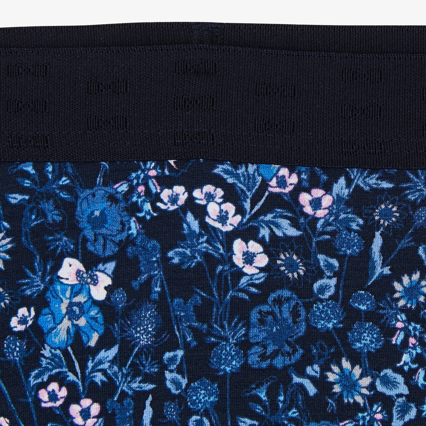 Dark blue panties with floral print