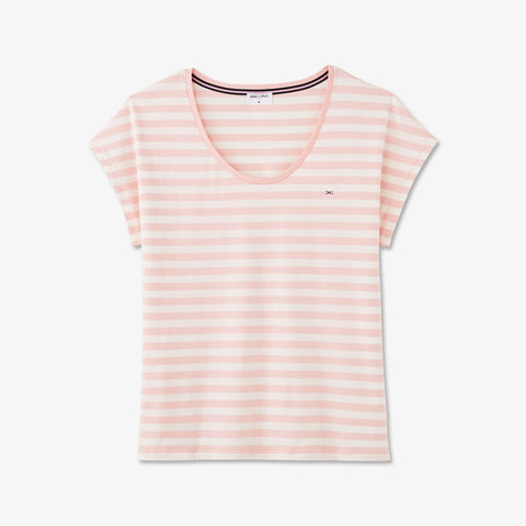 Pink striped pyjamas in organic cotton - Image 1