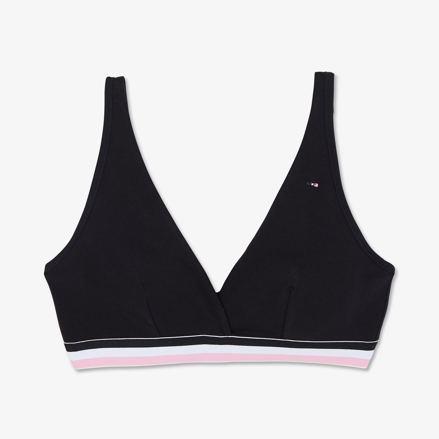 Dark blue triangle bra with contrasting band