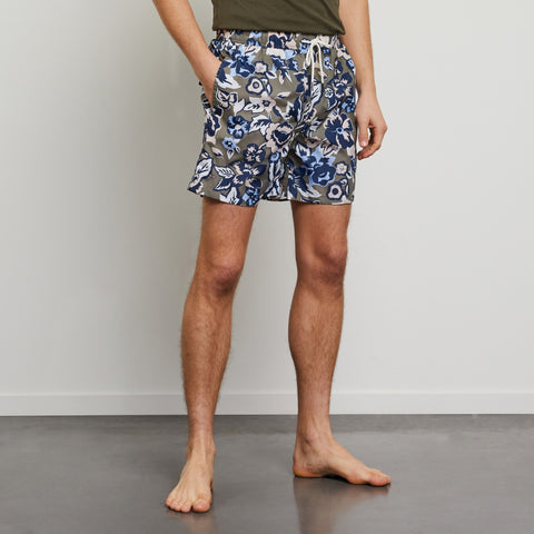 White swim shorts with exclusive floral print - Image 1