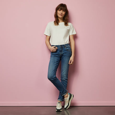 Slim-fit washed blue jeans - Image 1