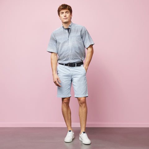 Blue tie dye checked blouse - Image 1