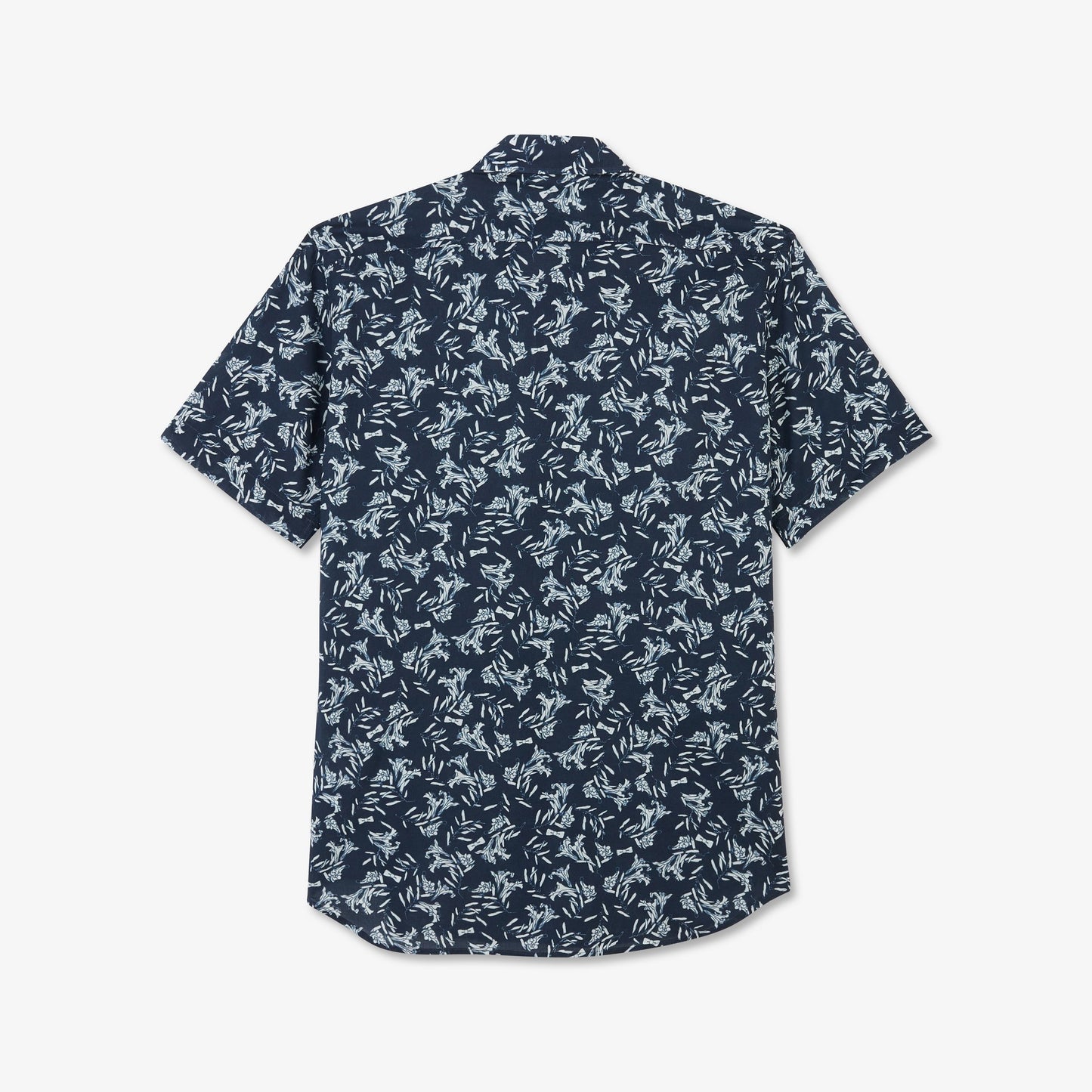 Navy blue cotton blouse with an exclusive floral print