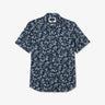 Navy blue cotton blouse with an exclusive floral print